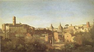 Jean Baptiste Camille  Corot The Forum Seen from the Farnese Gardens (mk05) oil painting image